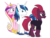 Size: 1125x850 | Tagged: safe, artist:dm29, fizzlepop berrytwist, princess cadance, shining armor, tempest shadow, alicorn, pony, unicorn, g4, broken horn, distracted boyfriend meme, eye scar, female, horn, looking back, male, mare, married couple, mohawk, scar, scared, shiningshadow, ship:shiningcadance, shipping, simple background, stallion, straight, this will end in a night on the couch, transparent background, trio, unshorn fetlocks, walking