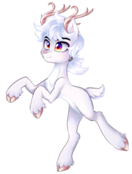 Size: 1377x1815 | Tagged: safe, artist:coremint, oc, oc only, oc:alabaster, deer, simple background, solo, transparent background