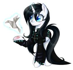 Size: 1047x1002 | Tagged: safe, artist:coremint, oc, oc only, oc:inkwell, pony, unicorn, clothes, commission, female, mare, simple background, solo, transparent background
