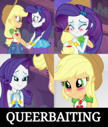 Size: 1080x1273 | Tagged: safe, edit, screencap, applejack, rarity, equestria girls, equestria girls series, g4, rollercoaster of friendship, background pony strikes again, downvote bait, female, lesbian, not this shit again, op is a duck, op is trying to start shit, queerbaiting, ship:rarijack, shipping