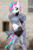 Size: 533x800 | Tagged: safe, artist:yasuokakitsune, oc, oc only, oc:fluorescent luminosity, unicorn, anthro, anthro oc, armor, armored pony, belly button, fantasy class, female, mare, solo, sword, unconvincing armor, warrior, weapon, ych result