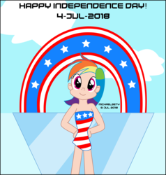Size: 3500x3679 | Tagged: safe, artist:michaelsety, rainbow dash, human, g4, 4th of july, american independence day, clothes, dress, high res, holiday, humanized