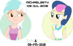 Size: 4500x2837 | Tagged: safe, artist:michaelsety, bon bon, lyra heartstrings, sweetie drops, equestria girls, g4, simple background, transparent background