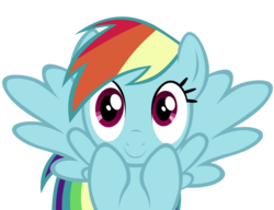 Size: 1000x768 | Tagged: artist needed, source needed, safe, rainbow dash, pegasus, pony, cute, dashabetes, female, mare, rainbow dash is best facemaker, simple background, smiling, solo, transparent background, vector