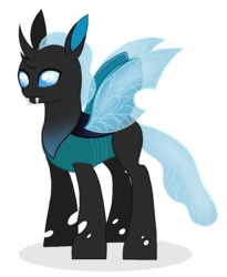 Size: 810x990 | Tagged: safe, artist:unoriginai, changedling, changeling, dark changedling, commission, male, simple background, solo, transparent background