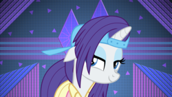 Size: 3840x2160 | Tagged: safe, artist:laszlvfx, artist:rarespirit611, edit, rarity, pony, friendship university, g4, alternate hairstyle, backwards ballcap, baseball cap, cap, clothes, female, hat, high res, mare, plainity, smiling, solo, wallpaper, wallpaper edit