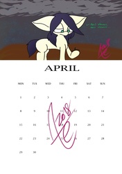 Size: 594x842 | Tagged: safe, artist:exxie, oc, oc only, oc:genoveva, april, april shower, birthday art, calendar, colored, simple background, talking to herself