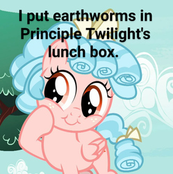 Size: 896x899 | Tagged: safe, edit, edited screencap, screencap, cozy glow, pegasus, pony, g4, marks for effort, bow, cozybetes, cropped, cute, evil, female, filly, foal, grammar error, hair bow, ringlets, she's evil, tail bow