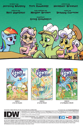 Size: 994x1528 | Tagged: safe, artist:pencils, idw, official comic, apple rose, auntie applesauce, goldie delicious, granny smith, rainbow dash, earth pony, pony, g4, spoiler:comic, spoiler:comic70, female, gold horseshoe gals, mare, preview