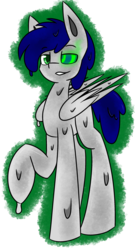 Size: 1569x2886 | Tagged: safe, artist:askhypnoswirl, oc, oc only, oc:waterpony, goo pony, original species, glowing eyes, hypnosis, kaa eyes, simple background, sinister, solo, transparent background, wings