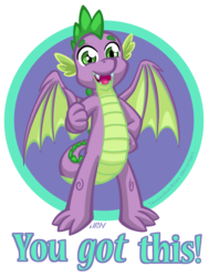 Size: 720x950 | Tagged: safe, artist:texasuberalles, part of a set, spike, dragon, g4, claws, looking at you, male, solo, thumbs up, winged spike, wings, you got this