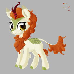 Size: 2600x2600 | Tagged: safe, artist:angryberry, autumn blaze, kirin, g4, sounds of silence, female, high res, simple background, smiling, solo