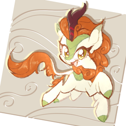 Size: 600x600 | Tagged: safe, artist:thegreatrouge, autumn blaze, kirin, g4, sounds of silence, female, smiling, solo
