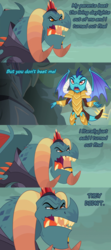 Size: 1280x2880 | Tagged: safe, edit, edited screencap, screencap, dragon lord torch, princess ember, dragon, g4, gauntlet of fire, armor, comic, dialogue, duo, implied child abuse, implied murder, justified, screencap comic