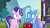 Size: 1920x1080 | Tagged: safe, screencap, starlight glimmer, trixie, pony, unicorn, g4, my little pony: friendship is magic, road to friendship, chest, discovery family logo, duo, embarrassed, eye contact, female, looking at each other, mare, trixie's wagon, weirded out, wide eyes