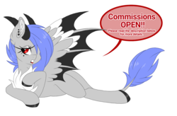 Size: 1200x786 | Tagged: safe, artist:melodytheartpony, oc, oc:melody silver, dracony, hybrid, advertisement, colored hooves, commission info, commission open, draw me like one of your french girls, female, simple background, solo, transparent background