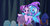 Size: 1024x537 | Tagged: safe, artist:grissaecrim, hoo'far, princess flurry heart, starlight glimmer, trixie, pony, unicorn, g4, road to friendship, audience, cape, clothes, crowd, duo, female, hat, mare, open mouth, rearing, scene interpretation, smiling, stage, trixie's cape, trixie's hat, wrong eye color