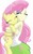 Size: 1200x1920 | Tagged: safe, artist:theroyalprincesses, fluttershy, human, pegasus, pony, equestria girls, g4, clothes, cute, daaaaaaaaaaaw, duo, eyes closed, holding a pony, hug, human ponidox, self paradox, self ponidox, shyabetes, simple background, skirt, smiling, tank top, weapons-grade cute, white background