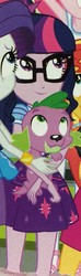 Size: 488x1647 | Tagged: safe, edit, edited screencap, screencap, sci-twi, spike, spike the regular dog, twilight sparkle, dog, equestria girls, g4, my little pony equestria girls: better together, my little pony equestria girls: friendship games, female, glasses, officially edited screencap, paws, smiling