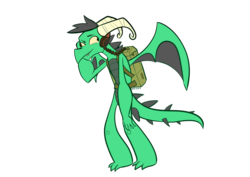 Size: 2479x1754 | Tagged: safe, artist:christheblue, oc, oc only, dragon, fanfic:starcrash, commission, dragon oc, fanfic, headphones, radio, scourge, simple background, solo, starcrash, transparent background, wings