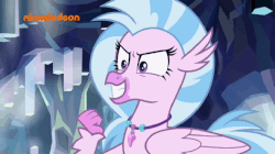 Size: 656x368 | Tagged: safe, screencap, gallus, silverstream, classical hippogriff, griffon, hippogriff, g4, what lies beneath, animated, cave, cute, diastreamies, female, gallabetes, gif, hug, male, nickelodeon, shipping fuel, silverstream hugs gallus, success