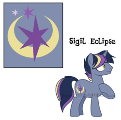 Size: 1015x1011 | Tagged: safe, artist:ipandacakes, oc, oc only, oc:sigil eclipse, pony, unicorn, male, offspring, parent:night light, parent:twilight velvet, parents:nightvelvet, simple background, solo, stallion, transparent background