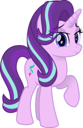 Size: 1346x2063 | Tagged: safe, artist:itspeahead, starlight glimmer, pony, unicorn, g4, cute, cutie mark, eye clipping through hair, female, glimmerbetes, happy, lidded eyes, mare, movie accurate, raised hoof, simple background, smiling, solo, transparent background, vector
