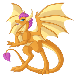 Size: 4764x4770 | Tagged: safe, artist:amazing-artsong, smolder, dragon, g4, absurd resolution, blushing, dragoness, female, open mouth, simple background, smiling, solo, transparent background
