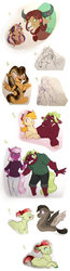Size: 900x3481 | Tagged: safe, artist:vindhov, cheerilee, yona, zephyr breeze, oc, oc:black twig apple, oc:bumblebee, oc:charcoal, oc:crabapple, oc:curtain call, oc:honeycrisp, oc:hurricane, oc:love letter, earth pony, hippogriff, hybrid, pegasus, pony, snake, unicorn, yak, yakony, anthro, g4, anthro oc, anthro with ponies, brother and sister, bucktooth, colt, ear pull, female, filly, hair over eyes, hair styling, hat, interspecies offspring, magical lesbian spawn, male, mare, mother and son, next generation, offspring, older, older yona, parent:apple bloom, parent:big macintosh, parent:carrot crunch, parent:cheerilee, parent:diamond tiara, parent:fluttershy, parent:gabby, parent:pinkie pie, parent:ponet, parent:prince rutherford, parent:scootaloo, parent:trouble shoes, parent:twilight sparkle, parents:cheerimac, parents:crunchbloom, parents:gabbyloo, parents:ponetshy, parents:trouble pie, parents:twiford, simple background, uncle and nephew, white background