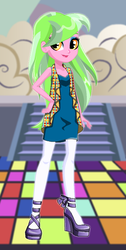 Size: 347x690 | Tagged: safe, artist:spike fancy, lemon zest, human, equestria girls, g4, clothes, dress, dressup game, female, high heels, lipstick, looking at you, pantyhose, shoes, starsue