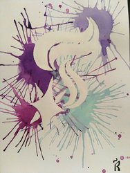 Size: 1024x1365 | Tagged: safe, artist:dawn-designs-art, starlight glimmer, g4, cutie mark, splatter, traditional art, watercolor painting