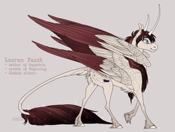 Size: 1280x960 | Tagged: safe, artist:dementra369, edit, oc, oc only, oc:fausticorn, alicorn, pony, seraph, seraphicorn, better version, cloven hooves, detailed, double wings, female, four wings, horn, large wings, leonine tail, mare, multiple horns, multiple wings, progress, realistic horse legs, simple background, solo, unshorn fetlocks, wings