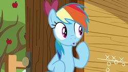 Size: 1280x720 | Tagged: safe, screencap, rainbow dash, pegasus, pony, g4, the washouts (episode), female, mare, open mouth, raised hoof, solo