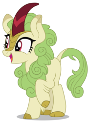 Size: 4653x6390 | Tagged: safe, artist:dragonchaser123, spring glow, kirin, g4, sounds of silence, absurd resolution, background kirin, cloven hooves, cute, female, open mouth, raised hoof, simple background, solo, transparent background, vector