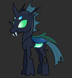 Size: 2717x2953 | Tagged: safe, artist:earth_pony_colds, oc, oc only, changeling, blue changeling, changeling oc, high res, original art, sideview, simple background, solo