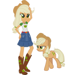 Size: 524x587 | Tagged: safe, artist:appledashian, artist:faithydash, artist:selenaede, edit, edited screencap, screencap, applejack, mean applejack, equestria girls, g4, my little pony equestria girls: better together, my little pony: friendship is magic, the mean 6, clone, equestria girls-ified, geode of super strength, magical geodes, not a vector, simple background, transparent background