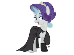 Size: 2048x1536 | Tagged: safe, rarity, pony, unicorn, g4, audrey hepburn, breakfast at tiffany's, clothes, dress, fancy, female, jewelry, necklace, simple background, solo, transparent background