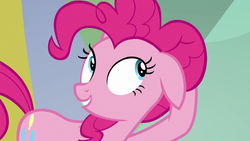 Size: 1280x720 | Tagged: safe, screencap, pinkie pie, earth pony, pony, g4, the washouts (episode), female, floppy ears, mare, smiling, solo
