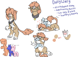 Size: 1231x902 | Tagged: safe, artist:nootaz, oc, oc only, oc:dolly wolly, diamond dog, reference sheet, simple background, transparent background