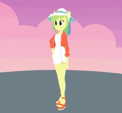 Size: 824x769 | Tagged: safe, artist:hgrobo, oc, oc only, oc:sequoia, anthro, 3d, 3d model, animated, braid, clothes, female, gif, hat, high heels, jacket, platform heels, shoes, solo, turnaround