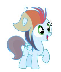 Size: 2040x2384 | Tagged: safe, artist:rachelclaraart, oc, oc only, oc:winter stripes, pegasus, pony, female, filly, high res, offspring, parent:rainbow dash, parent:soarin', parents:soarindash, simple background, solo, transparent background