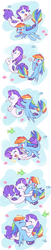 Size: 1056x5224 | Tagged: safe, artist:raridashdoodles, rainbow dash, rarity, fish, seapony (g4), g4, my little pony: the movie, blushing, bubble, cute, eyes closed, female, gasp, heart, kissing, laughing, lesbian, ocean, seaponified, seapony rainbow dash, seapony rarity, ship:raridash, shipping, species swap, tickling, underwater