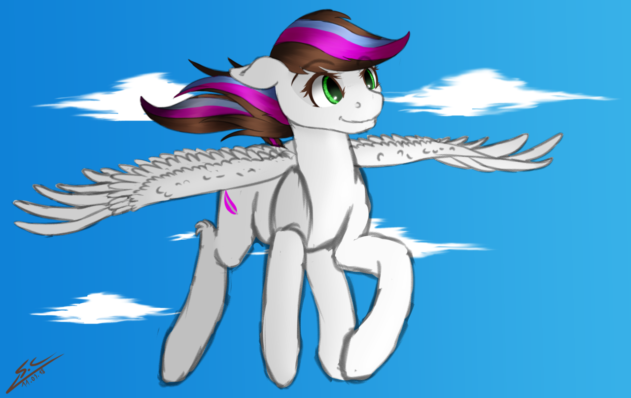 Safe Artist Speed Chaser Oc Oc Only Oc Free Spirit Pegasus Pony Female Flying