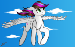 Size: 2556x1612 | Tagged: safe, artist:speed-chaser, oc, oc only, oc:free spirit, pegasus, pony, female, flying, mare, solo