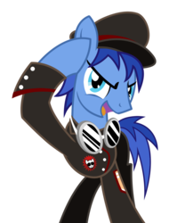 Size: 1559x1872 | Tagged: safe, artist:earth_pony_colds, oc, oc only, pony, clothes, dr steel, original art, simple background, solo, toy soldier, transparent background, uniform