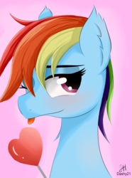 Size: 2160x2897 | Tagged: safe, artist:dashy21, rainbow dash, pegasus, pony, g4, candy, female, food, high res, lollipop, mare, solo, tongue out