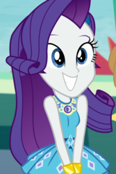 Size: 720x1080 | Tagged: safe, screencap, rarity, equestria girls, equestria girls specials, g4, my little pony equestria girls: better together, my little pony equestria girls: rollercoaster of friendship, cropped, cute, female, geode of shielding, raribetes, smiling, solo