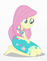 Size: 512x668 | Tagged: safe, edit, edited screencap, editor:grapefruitface, screencap, fluttershy, equestria girls, equestria girls specials, g4, my little pony equestria girls: better together, my little pony equestria girls: rollercoaster of friendship, barefoot, clothes, cropped, feet, female, fetish, foot fetish, geode of fauna, solo