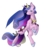 Size: 1024x1284 | Tagged: safe, artist:amenhonestly, princess cadance, princess luna, alicorn, pony, g4, commission, commissioner:bigonionbean, female, fusion, hoof shoes, mare, simple background, solo, transparent background