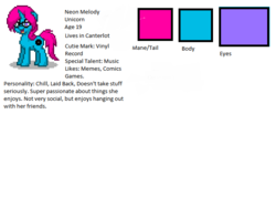 Size: 662x472 | Tagged: safe, oc, oc:neon melody, pony, pony town, neon melody, original character do not steal, reference sheet